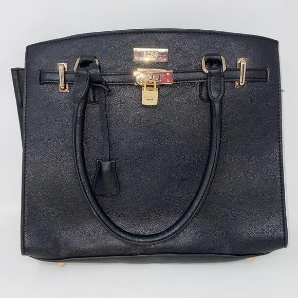 BCBG Paris Handbags - BCBG Paris square tote purse black lock charm